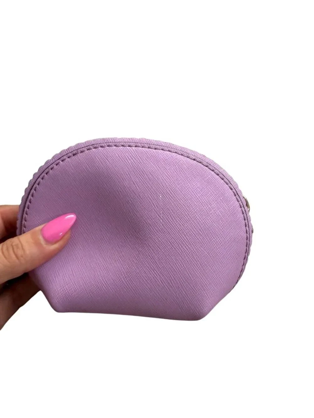 HENRI BENDEL Lavender Leather Small Cosmetic Makeup Bag Pouch